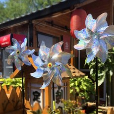 빤짝이풍차 비둘기 조류퇴치 농업용 바람개비 빛반사 풍차 10p, 10개입