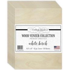 Cardstock Warehouse 우드 베니어 화이트 자작나무 - 21.6 x 27.9cm(8.5 11인치) 12포인트 두꺼운 프리미엄 카드용지 10장 118961