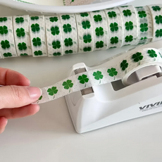 다꾸 데코용 네잎클로버 감성 데코 마스킹 테이프, 1롤, 네잎클로버 패턴