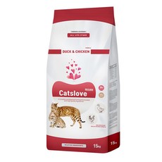 캣츠러브 고양이 대용량 건식사료, 닭+오리, 15kg, 1개