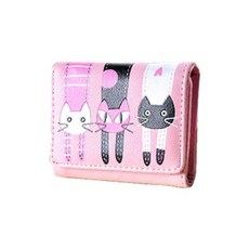 초등반지갑 여학생 PU 11.9cm 이열 3단 패 고양이 (49861740)