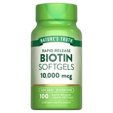 NATURE'S TRUTH 綠萃淨 生物素 10000mcg 速效速釋液態軟膠囊, 1個, 100錠