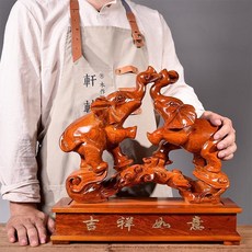 花梨木 如意吉祥 大象擺件 整木精雕, 如圖所示, 1個