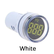 호환 22mm 0-99Hz 디지털 디스플레이 전기 헤르츠 미터 주파수 측정기 표시 등 신호등 콤보 테스터 라운드, 02 하얀색