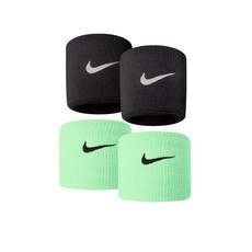 나이키 스우시 손목밴드 혼합, 블랙+민트, 4개