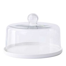 케이크 돔케이스 유리 커버 케이스 베이커리 대나무 뚜껑 7인치 트레이 16cm 원형 유리 뚜껑
