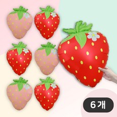 [파티지] 봄풍선 모음 / 나비 꿀벌 무당벌레 곤충 꽃 딸기 풍선, 1세트, BO_A_꽃딸기 풍선세트_레핑 (6개)