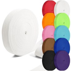 Grosun 면 웨빙 2.5cm(1인치) 3.8cm(1.5인치) 5.1cm(2인치) 토트 스트랩 캔버스 스트랩 가방용 10 25 50 3.3야드 웨빙(블랙 x 22.7, 화이트