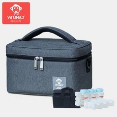 Vironicr 모유 보관용 아이스백 모유팩 수유팩 모유보관 젖병지퍼백 아이모유보관, 1개, 1개입, 스페이스 그레이2개 아이스3개 유리