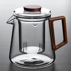 玻璃泡茶壺茶水分離耐高溫具全套茶壺家用泡茶加熱高檔一整套防爆 副廠商品, 1個, 600ML茶壺透明, 透明, 600ML