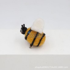 羊毛氈動物胸針 老虎 貓 狐狸 昆蟲 立體胸花 別針 卡通可愛 批發, 蜜蜂, 1個