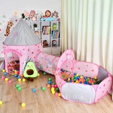 우주로켓 터널 볼풀 세트 어린이 텐트 실내외 상상놀이 꿈꾸는집 팝업 키즈하우스, pink, 1개