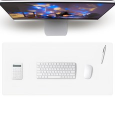 Leto 皮革滑鼠長墊 800 x 400 mm LMP002XLC, 白色, 1個