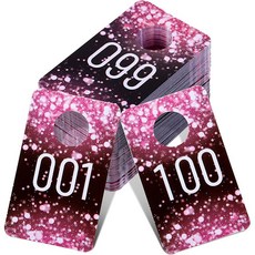 Jetec 라이브 플라스틱 숫자 태그 100개 연속 재사용 가능한 일반 및 미러 이미지 번호 코트 룸 행거 카드용 (핑크) 159801, 핑크, 100
