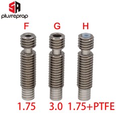 Throat M6 필라멘트 스테인리스 스틸 3D 프린터 부품 V6 웨이드 단거리 열 차단 핫엔드 1.75mm 3.00mm 26mm, [03] Type H, 03 Type H