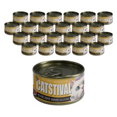 캣스티발 고양이 간식캔, 참치와 타우린, 80g, 24개