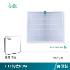 怡悅 HEPA濾網 適用 日立除濕機 RD-18FC RD-22FC RD-14FJ RD-18FJ RD-22FJ, 1個, H13等級抗敏濾心