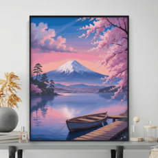 조이제이 36종 40x50 쉬운그림그리기 DIY 유화그리기세트 명화그리기, 032 벚꽃호수, 1세트