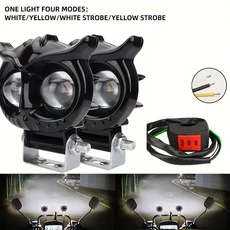 안개등전구 에러슨 120W 35000LM 바이크 오토바이 LED 전조등 듀얼 컬러 옵션 가능 12V 고휘도 라이트, 04 MTY-WW-2pcs