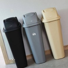 PP 스윙뚜껑 휴지통 13-50L 사무실쓰레기통 카페쓰레기통 화장실쓰레기통, 세트 20리터 검정