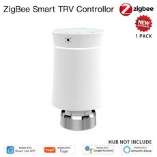 Moes ZigBee TRV 온도 조절기 Tuya 라디에이터 액추에이터 밸브 스마트 프로그래밍 가능 온도 컨트롤러 Alexa Google 음성 제어, 4)1Pcs White Valve