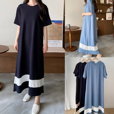 보리맘 유리 배색 빅사이즈 원피스 임부복 a633