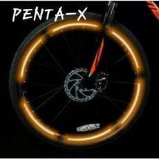 펜타엑스 자전거 휠 반사지 스티커 자전거 한대분량, 3개, 모던오렌지
