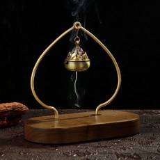 迷你吊掛式博山爐 黑胡桃木心形懸掛吊爐, 1個