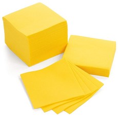 AH AMERICAN HOMESTEAD 종이 칵테일 냅킨 - 리넨 같은 일회용 음료 바 12.1 x 12.1cm(4.75 4.75인치) 벌크 정사각형 파티 또는 결혼식에 이상적, Yellow