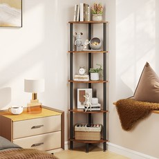 에코소라노 다용도 코너 선반 인테리어 수납 다용도 틈새 선반장, 5단, 월넛