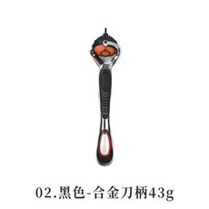 LAVIDA嚴選 五刀頭 手動刮鬍刀 通用 替換頭, 1個, 黑色 合金刀柄