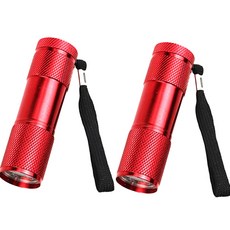 캠핑 트래킹 메탈 엠보싱 휴대용 LED 후레쉬 손전등, 레드, 2개