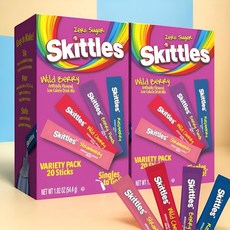 미국 스키틀즈 워터톡 파우더 여름 음료 과일 분말 가루 20회분 x2박스, 스타버스트 2박스