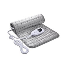 HAPPY ISLAND電熱毯 柔軟舒適 快速加熱 多種溫度設定 安全保護 輕巧易攜帶, 銀灰色30*40+白色伸縮綁帶