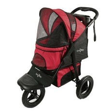 Gen7pets G7寵物跑步車 素紅色小方格 後輪一踩雙剎系統 車體輕巧移動方便 寵物推車, 1個