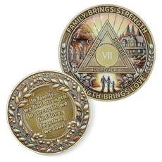 Family Strength Sobriety Coin - 익명의 알코올 중독자를 위한 영감을 주는 회복 토큰 AA 칩 및 메달리온 남성 여성 가족을 냉정한 이정표 축하 선