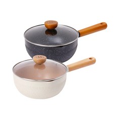 LMG 錘紋雪平鍋 20cm/22cm 附玻璃蓋 - 2色 (湯鍋 雪平鍋 IH爐 電磁爐適用), 象牙白,20cm, 1個