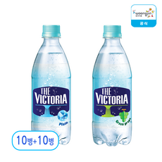 웅진 빅토리아 탄산수 플레인 + 청포도, 1박스, 500ml