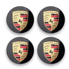 保時捷原廠輪轂蓋彩標 帕拉梅拉911卡宴Macan輪胎蓋標誌 輪轂蓋 保護蓋 裝飾, 1個, 原廠macan黑色彩標(4隻)