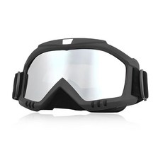 MUQIDA 더트 바이크 고글 안개 렌즈가 있는 방진 방풍 헬멧 스키 와이드 비전 UV 보호 안전 안경 (그레이) 127811, 실버