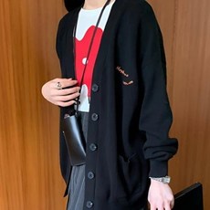 투니스 여성 무드 루즈핏 긴소매 니트 가디건