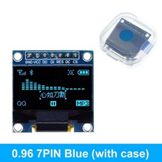 0.96 인치 OLED 화이트 블루 디스플레이 모듈 노란색/파란색 128x64 OLED I2C IIC SPI 7 핀 드라이버 칩 SSD1306 arduino용 (7 핀) 전자 부품 액세서리 소스, 7Pin  Blue