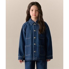 무신사 스탠다드 MUSINSA STANDARD KIDS 스트라이프 데님 초어 재킷 자켓 [미디엄 인디고] MKEJJ3Z17-MI 401366