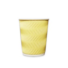 TYP 럭셔리 3중 단열종이컵 웨이브 옐로우 10온스 300ml, 1세트, 100개입