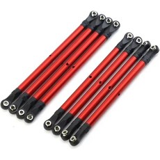 AXIAL SCX10 90046 TRX4 110 RC 크롤러 차량용 호환 알루미늄 합금 링크 로드 세트 8개 313mm 휠베이스 차량 액세서리블랙, 빨강