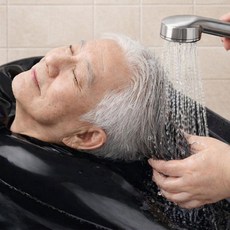 브오미 머리감기용패드 환자 세발 샴푸 대야, 1개, 블랙