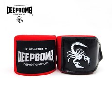 古川小夫 DEEPBOMB 拳擊手綁帶 微彈性 4.8m 4m 3m 泰拳綁帶 新款現貨 紅色, 1個