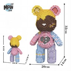 스타일하우스 나노블럭 베어브릭 32cm 중형 장식품, 혼합색상 G8, 1개