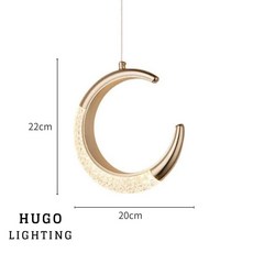 HUGO LIGHTING 月亮燈 造型床頭吊燈, 月亮/單吊燈/特格美無極調光(附遙控器)
