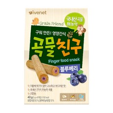 艾唯倪 穀物棒棒 嚴選多種韓穀物 獨立包裝 寶寶零食, 1個, 藍莓風味 40g/包